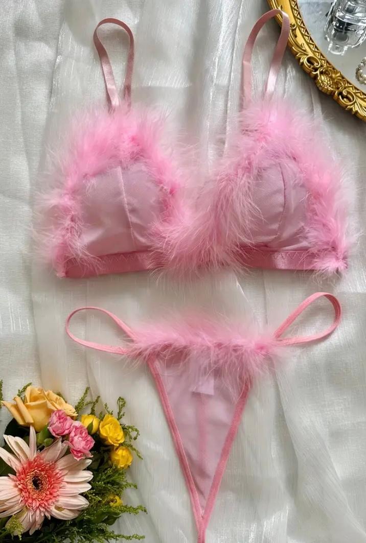 Conjunto de 2 piezas de malla difusa rosa